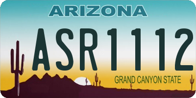 AZ license plate ASR1112