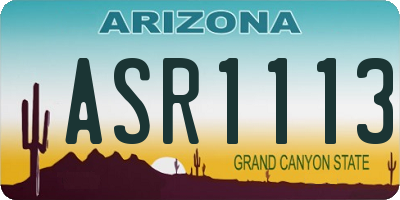 AZ license plate ASR1113
