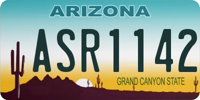 AZ license plate ASR1142