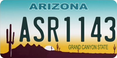 AZ license plate ASR1143