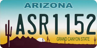 AZ license plate ASR1152