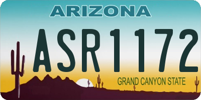 AZ license plate ASR1172