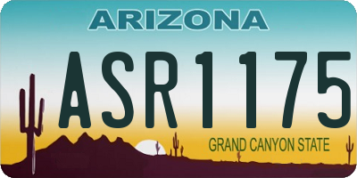 AZ license plate ASR1175