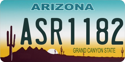 AZ license plate ASR1182