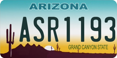 AZ license plate ASR1193
