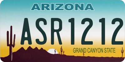 AZ license plate ASR1212