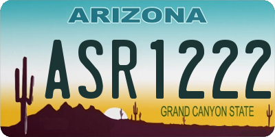 AZ license plate ASR1222