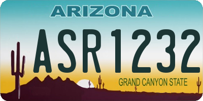 AZ license plate ASR1232