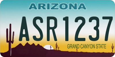 AZ license plate ASR1237
