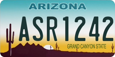 AZ license plate ASR1242