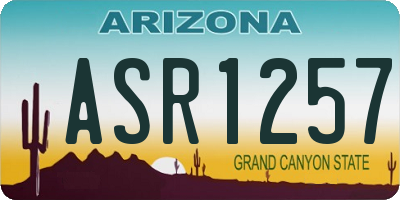 AZ license plate ASR1257