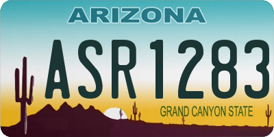 AZ license plate ASR1283