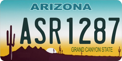 AZ license plate ASR1287
