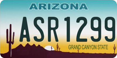AZ license plate ASR1299