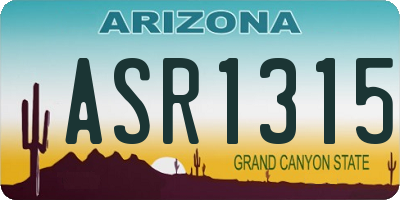 AZ license plate ASR1315