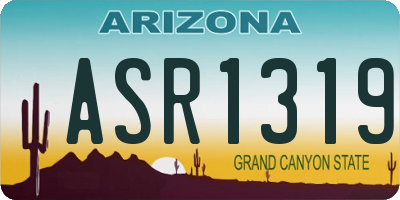 AZ license plate ASR1319
