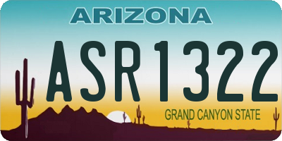 AZ license plate ASR1322