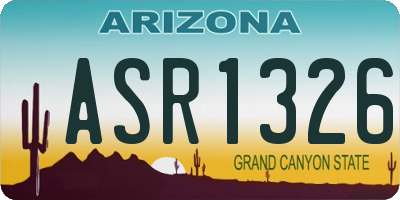 AZ license plate ASR1326