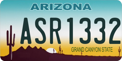AZ license plate ASR1332