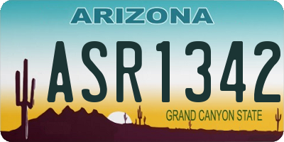 AZ license plate ASR1342