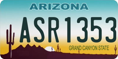 AZ license plate ASR1353