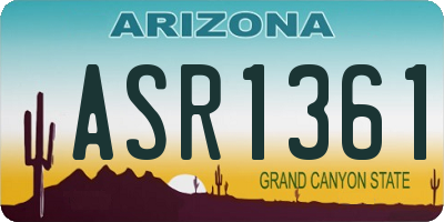 AZ license plate ASR1361