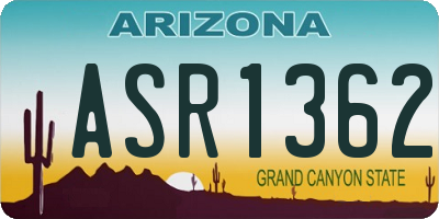 AZ license plate ASR1362