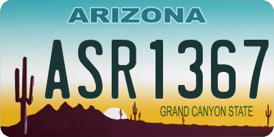 AZ license plate ASR1367