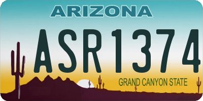 AZ license plate ASR1374