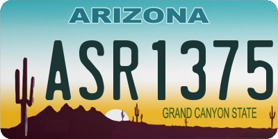 AZ license plate ASR1375
