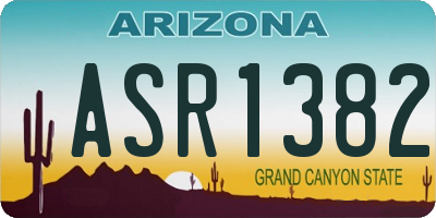 AZ license plate ASR1382