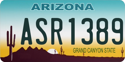 AZ license plate ASR1389