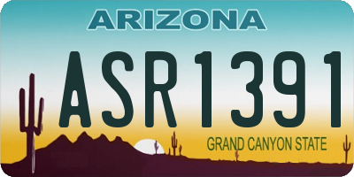 AZ license plate ASR1391