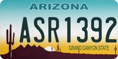 AZ license plate ASR1392