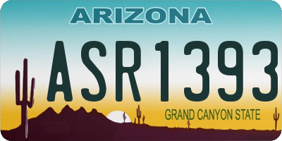AZ license plate ASR1393