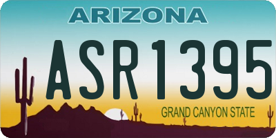 AZ license plate ASR1395