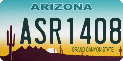 AZ license plate ASR1408