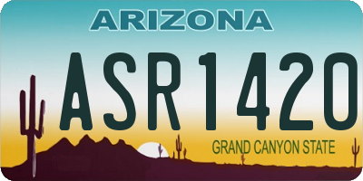 AZ license plate ASR1420