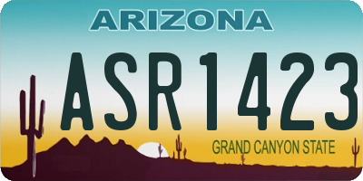 AZ license plate ASR1423