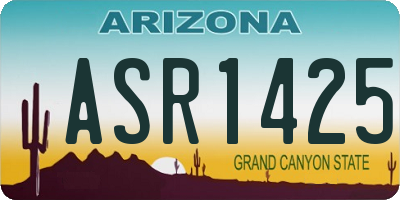 AZ license plate ASR1425