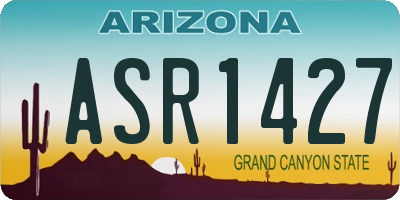 AZ license plate ASR1427