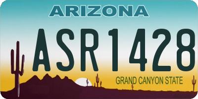 AZ license plate ASR1428