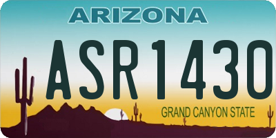 AZ license plate ASR1430