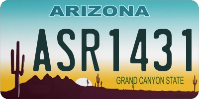 AZ license plate ASR1431