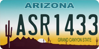 AZ license plate ASR1433