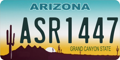 AZ license plate ASR1447