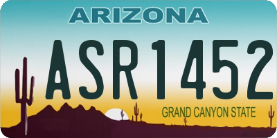 AZ license plate ASR1452
