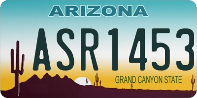 AZ license plate ASR1453