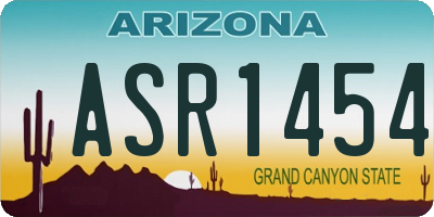 AZ license plate ASR1454