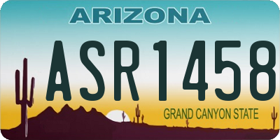 AZ license plate ASR1458